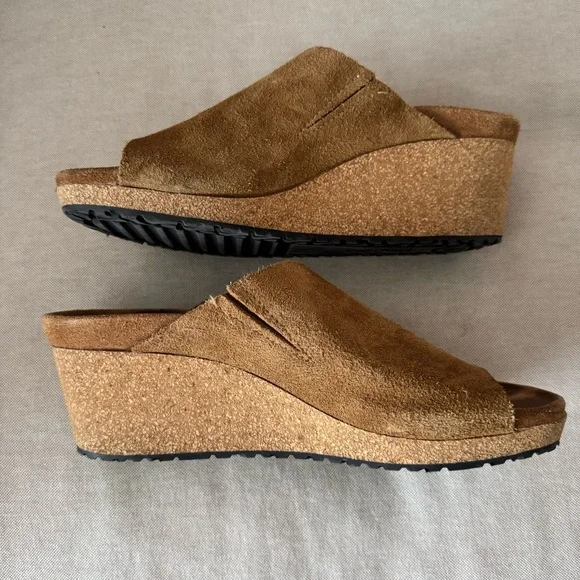 Birkenstock Papillo Tan Suede Wedge Sandals - Picture 6 of 7